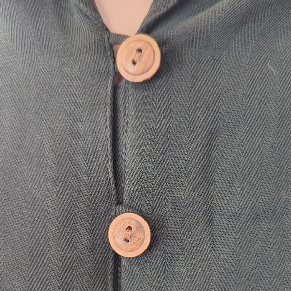 Green Blouse with Relaxed Fit and Shawl Collar 90s - Picture 7 of 16